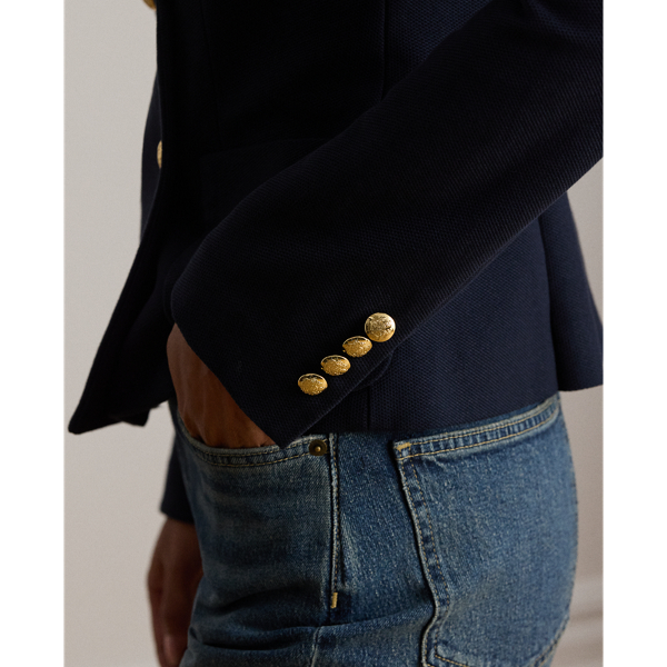 Lauren Navy Double-Breasted Stretch Piqu&eacute; Blazer Lauren 7