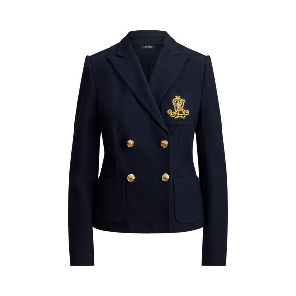 Lauren Navy Double-Breasted Stretch Piqu&eacute; Blazer Lauren 2