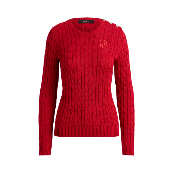 Kabeltrui met knopen Lauren in Ralph red 2