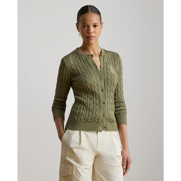 Strickjacke mit Zopfmuster