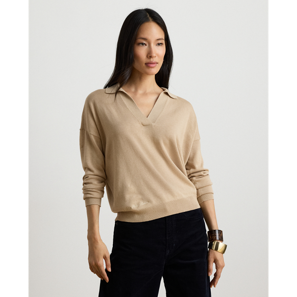 Polo-Pullover aus Baumwolle und Modal Lauren in Helles Lauren-Kamel 1