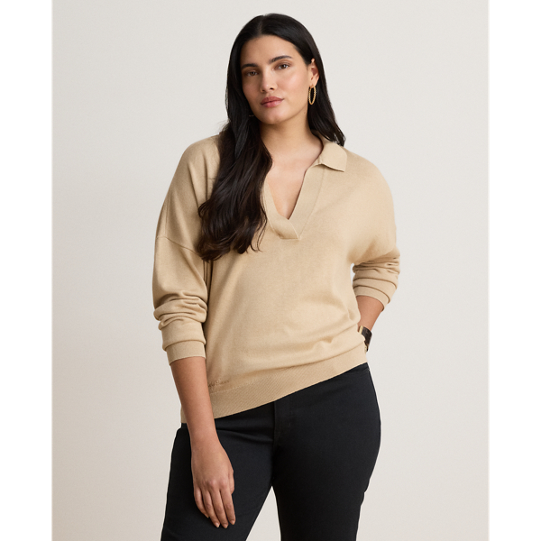 Cotton-Modal Polo Sweater