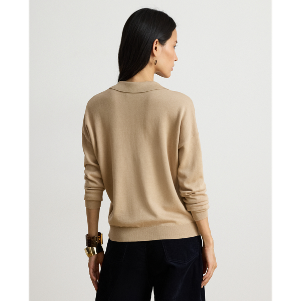 Polo-Pullover aus Baumwolle und Modal Lauren in Helles Lauren-Kamel 5