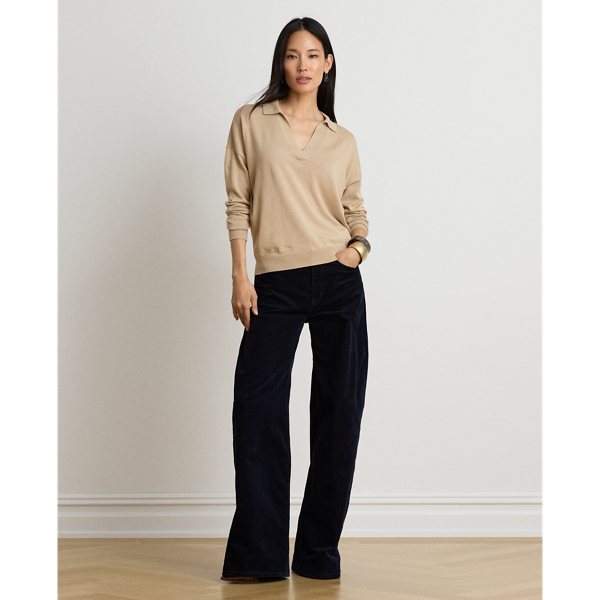 Polo-Pullover aus Baumwolle und Modal Lauren in Helles Lauren-Kamel 7