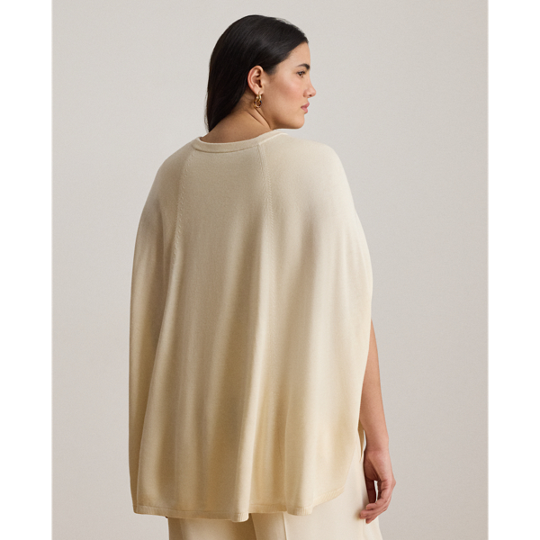 Rundhalspullover mit Cape Lauren in Mascarpone-Creme 10
