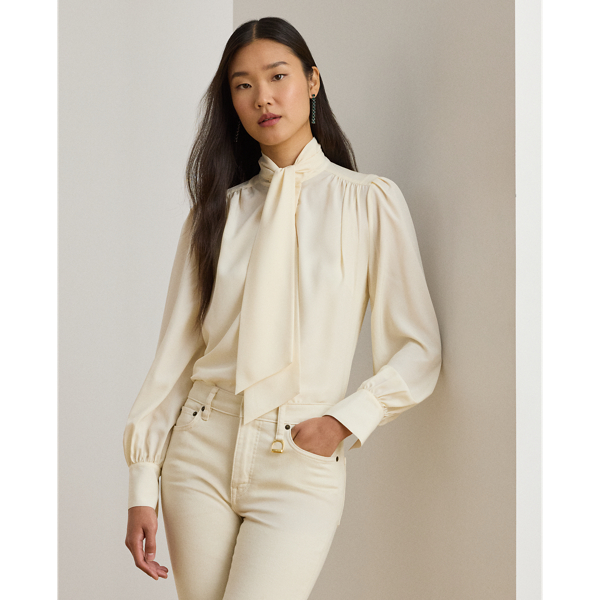 Georgette Tie-Neck Blouse