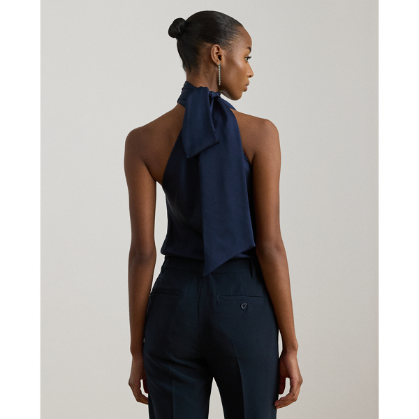 Neckholder-Top mit Schn&uuml;rdetail Lauren in Edles Lila 5