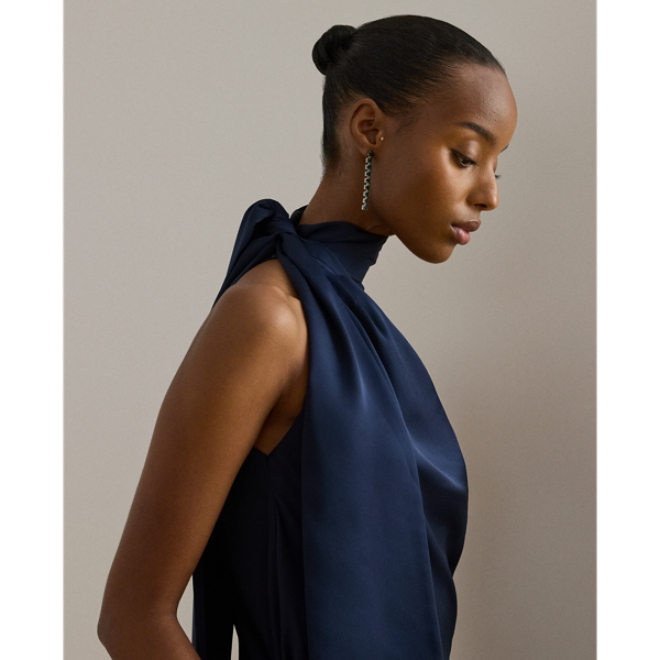 Neckholder-Top mit Schn&uuml;rdetail Lauren in Edles Lila 6