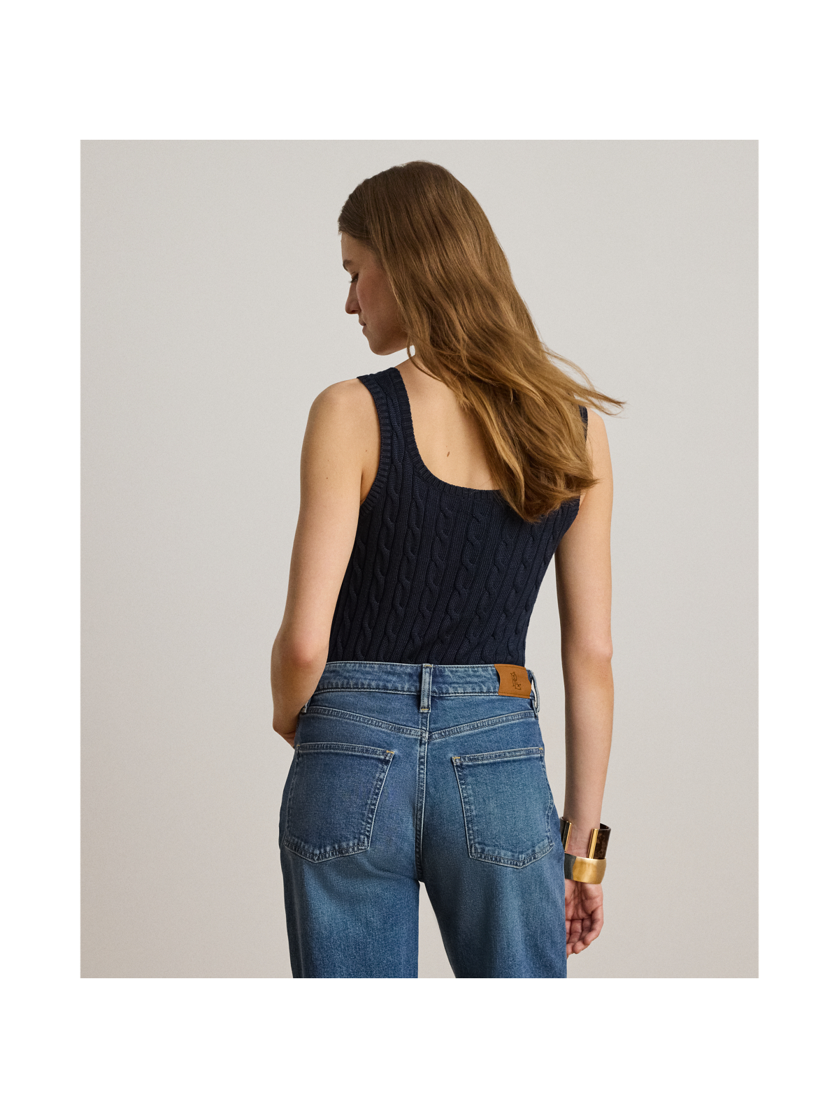 Женские свитеры Ralph Lauren Cable Cotton-Blend Sleeveless Sweater — фото 2