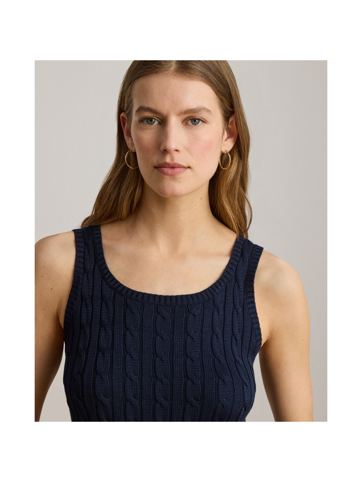 Женские свитеры Ralph Lauren Cable Cotton-Blend Sleeveless Sweater — фото 3