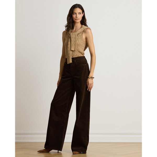 Sleeveless Cable Cotton-Blend Jumper