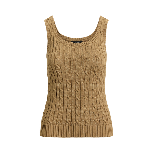 Sleeveless Cable Cotton-Blend Jumper