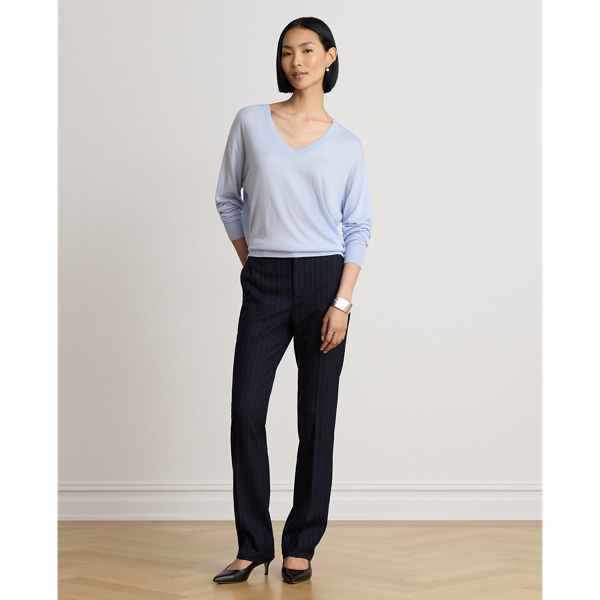 Modal & Silk Blend V-Neck Jumper
