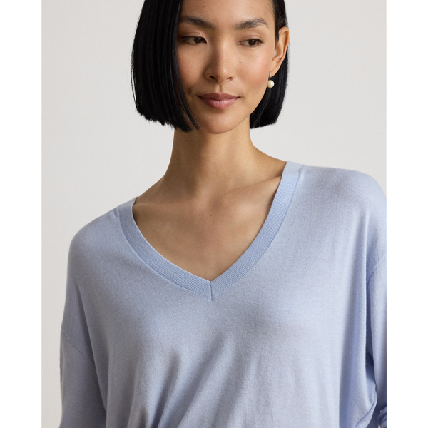 Modal & Silk Blend V-Neck Jumper