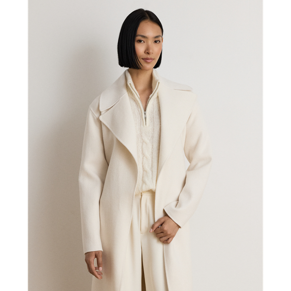 Double-Faced Wool-Blend Wrap Coat