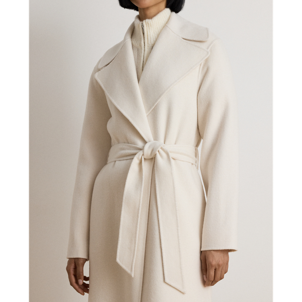 Double-Faced Wool-Blend Wrap Coat