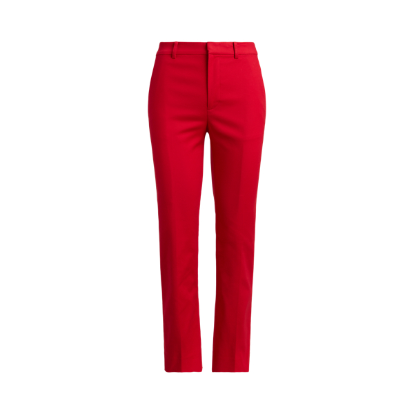 Ralph Red Cotton Slim Straight Trousers Lauren 2