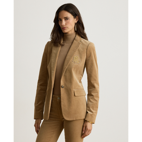 Blazer velours c&ocirc;tel&eacute; de coton stretch Lauren en Camel Lauren 1