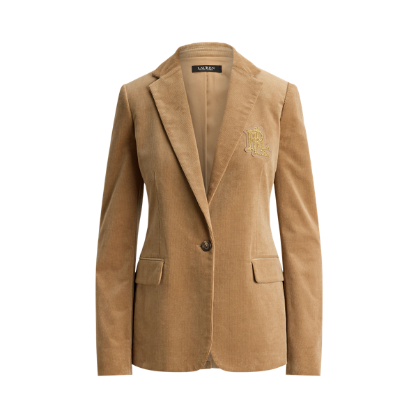 Blazer velours c&ocirc;tel&eacute; de coton stretch Lauren en Camel Lauren 2