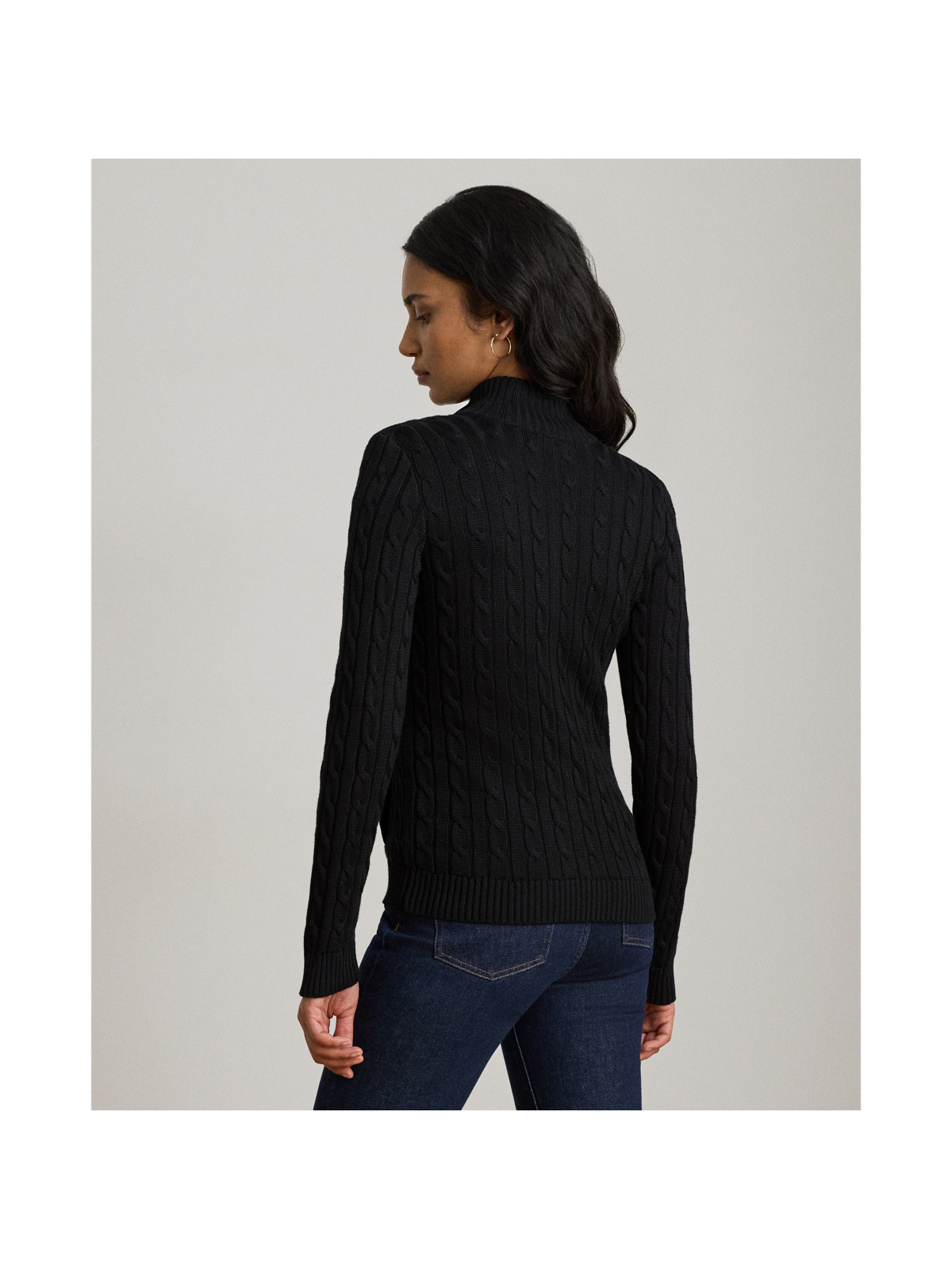 Женские свитеры Ralph Lauren Cable-Knit Full-Zip Mockneck Sweater — фото 2