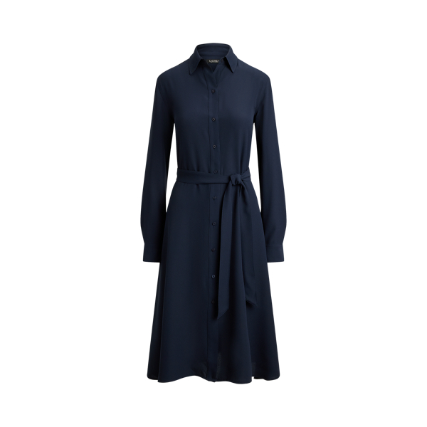Georgette-Hemdkleid mit G&uuml;rtel Lauren in Lauren-Navy 2