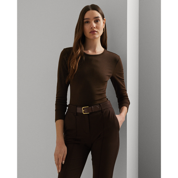 Circuit Brown Cotton Long-Sleeve Shirt Lauren Petite 1