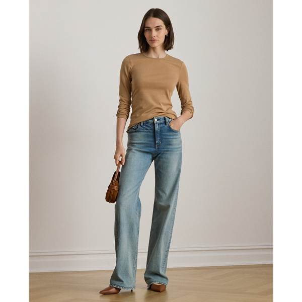 Stretch Cotton Long-Sleeve Tee - thumbnail 3