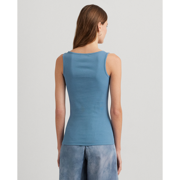 Tanktop aus Stretchbaumwolle Lauren Petite in Blasses Azurblau 5