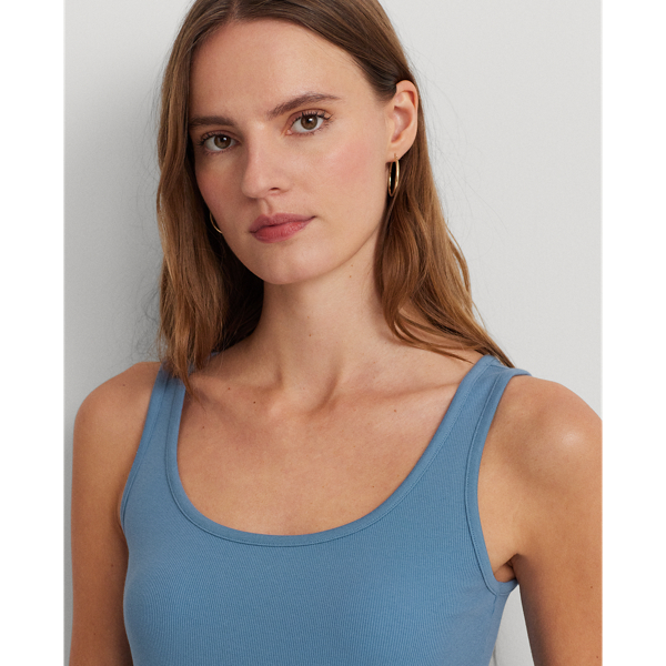 Tanktop aus Stretchbaumwolle Lauren Petite in Blasses Azurblau 6