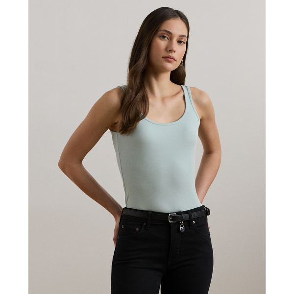 Aqua Pearl Tanktop aus Stretchbaumwolle Lauren Petite 1