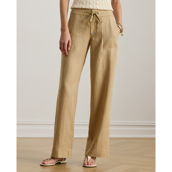 Birch Tan Linen Wide-Leg Pant Lauren Petite 4