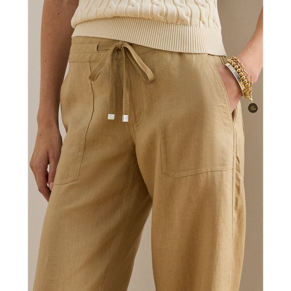 Birch Tan Linen Wide-Leg Pant Lauren Petite 6