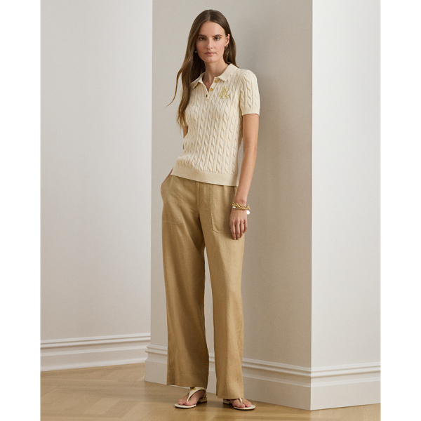 Birch Tan Linen Wide-Leg Pant Lauren Petite 7