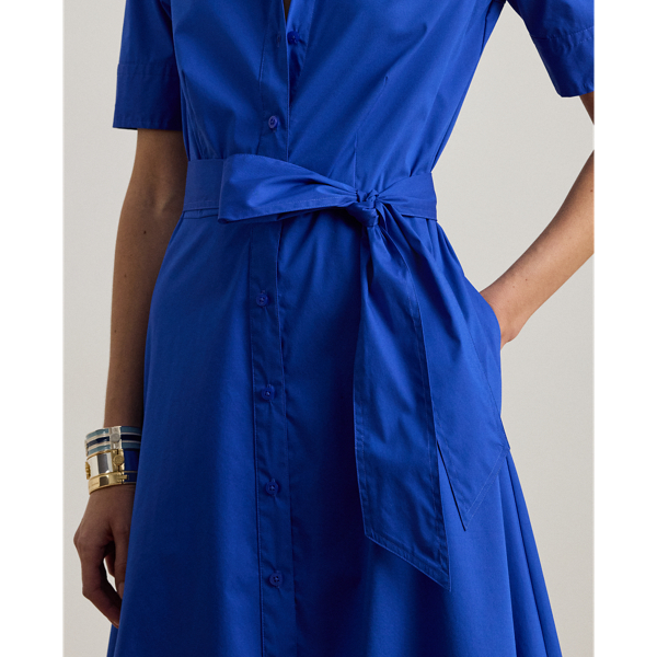 Belted Cotton-Blend Shirtdress