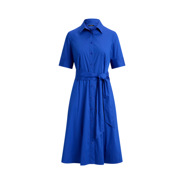 Belted Cotton-Blend Shirtdress