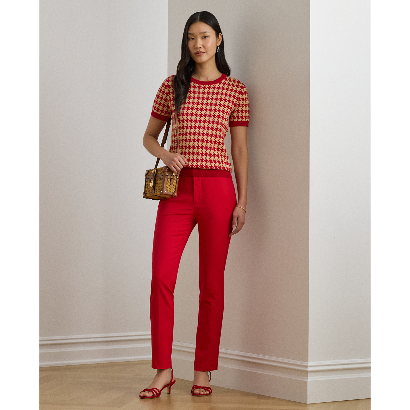 Женские брюки Ralph Lauren Double-Faced Stretch Cotton, цвет: Красный — фото 4