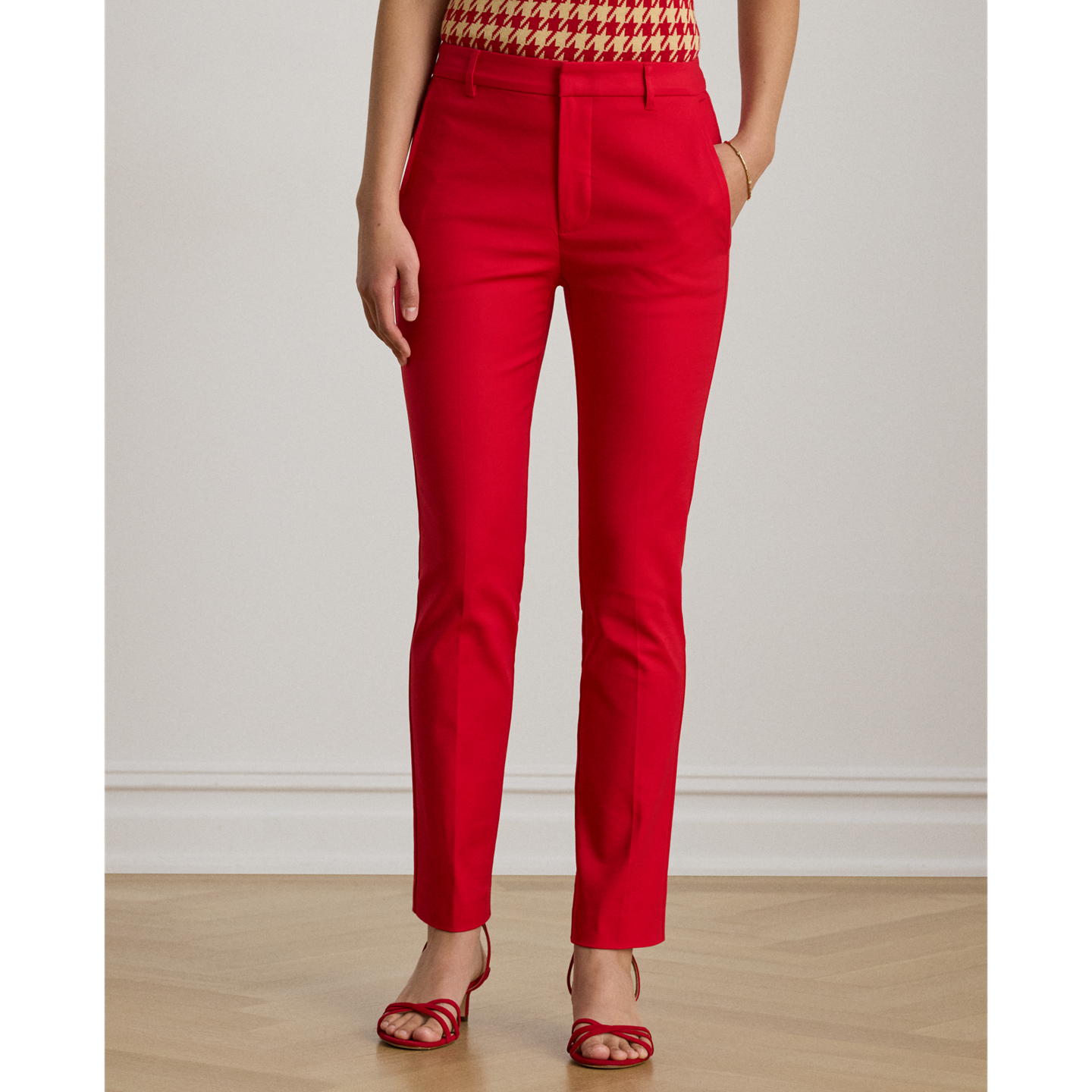 Женские брюки Ralph Lauren Double-Faced Stretch Cotton, цвет: Красный — фото 1