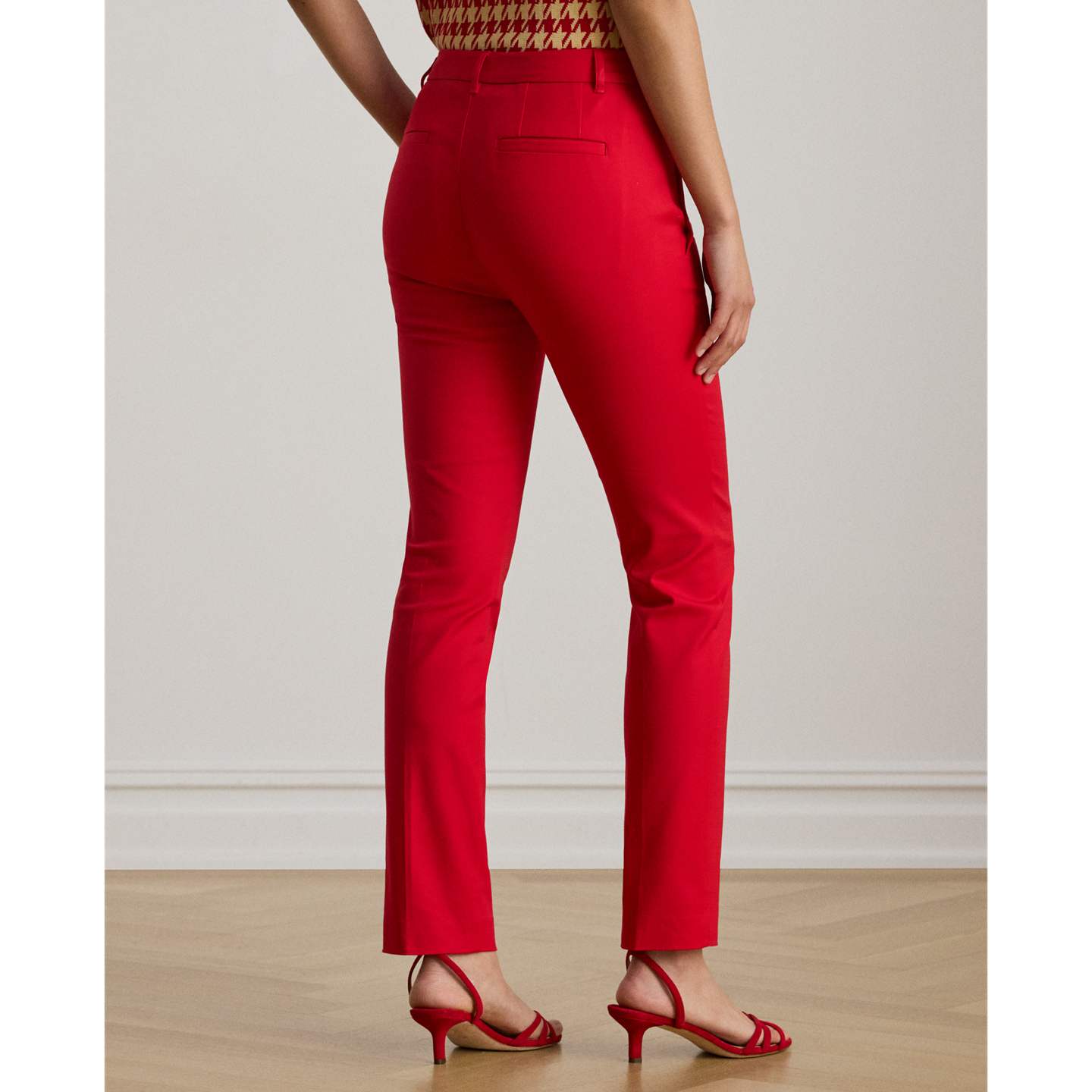 Женские брюки Ralph Lauren Double-Faced Stretch Cotton, цвет: Красный — фото 2