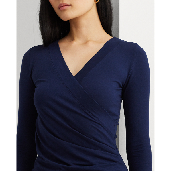 Refined Navy Surplice Jersey Top Lauren Petite 6