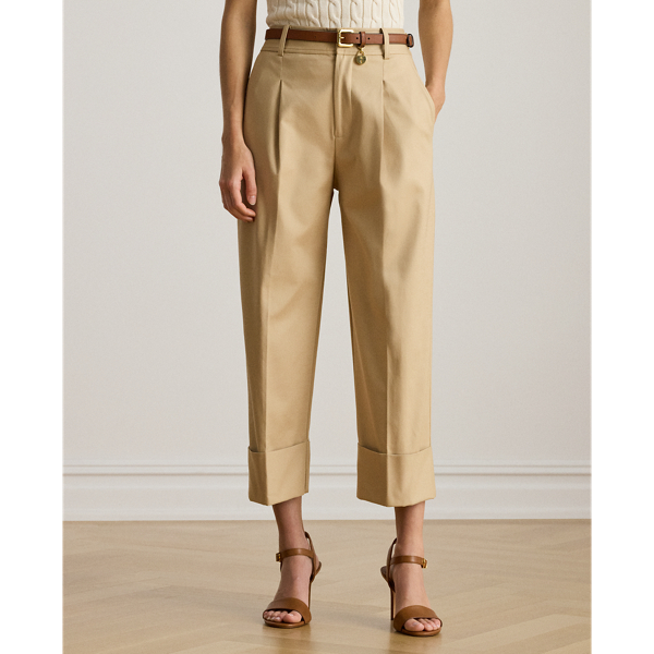 Double-Faced Stretch Cotton Ankle Pant