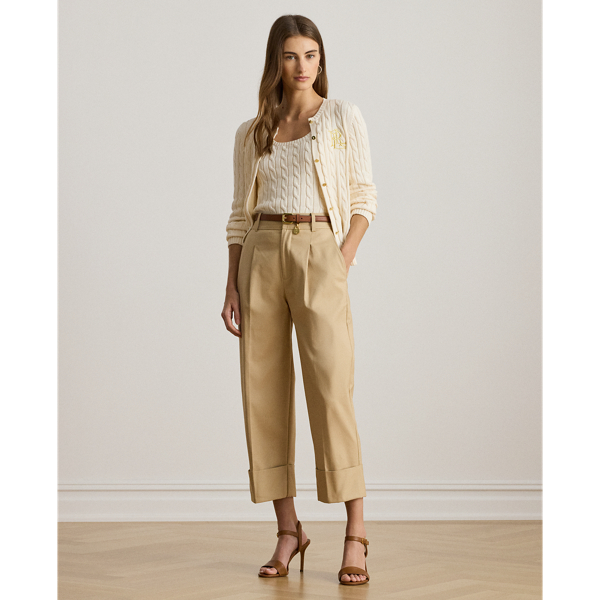 Double-Faced Stretch Cotton Ankle Pant