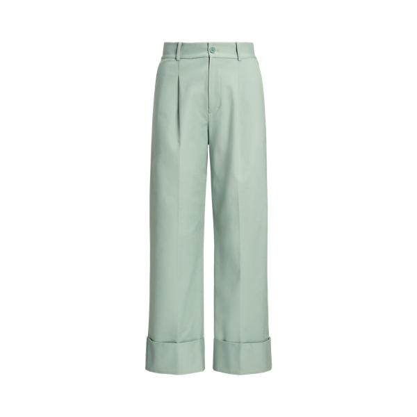 Double-Faced Cotton Ankle Trouser