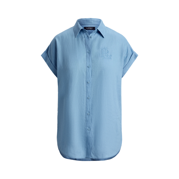 Blue Note Relaxed Fit Linen Short-Sleeve Shirt Lauren Petite 2