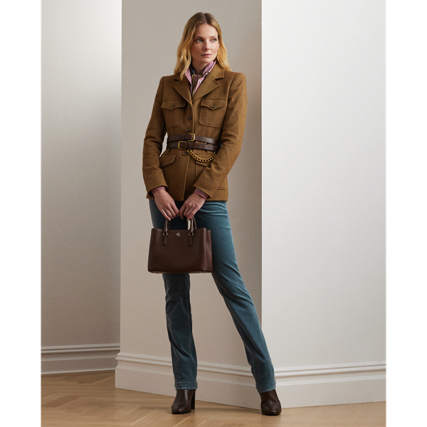 Ralph Lauren Women's Corduroy Mid Rise Straight Pant Brown Size 16