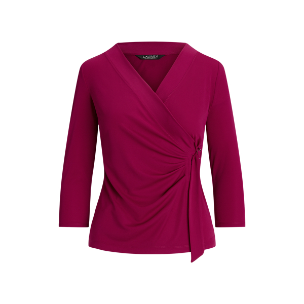 Fuchsia Berry Stretch Jersey Top Lauren Petite 2