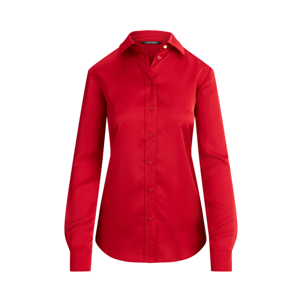 Classic Fit Satin Charmeuse Shirt Lauren Petite 1