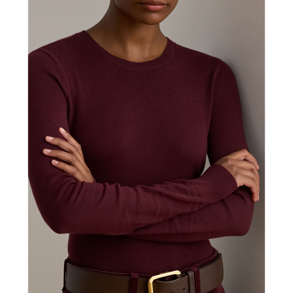 Dark Garnet Cotton-Blend Jumper Lauren Petite 6