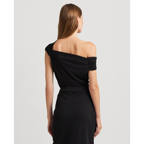 Schulterfreies Stretchjersey-Oberteil Lauren Petite in Schwarz 5