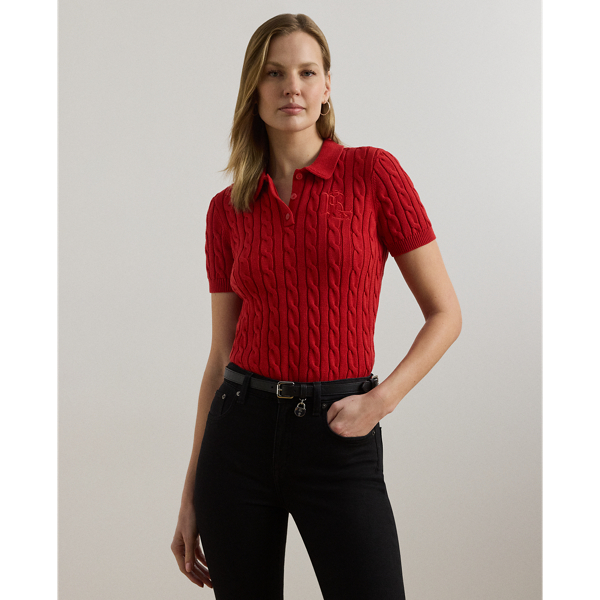 Pull polo torsadé en coton