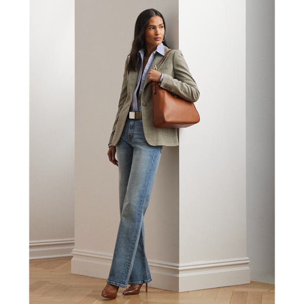 Relaxed-Fit Baumwollhemd mit Streifen Lauren Petite in Blau/Wei&szlig; 4